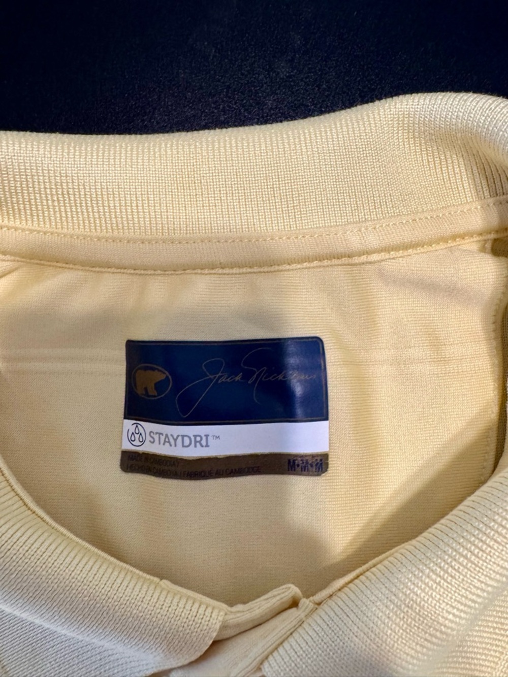 Jack Nicklaus StayDri Polo Shirt Mens Medium Yellow Golf Performance - Picture 3 of 6